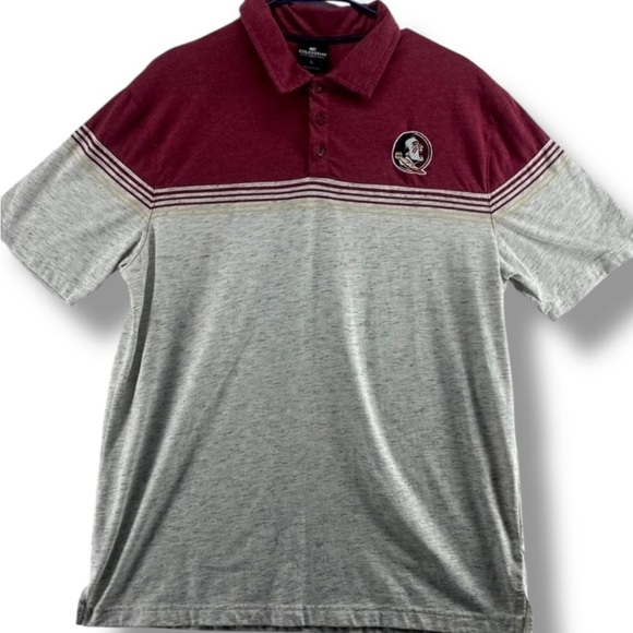 Colosseum Maroon and Gray Men's Polo Shirt FSU Florida State Seminoles - Picture 1 of 5